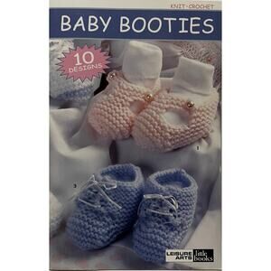 VTG Leisure Arts Crochet Booklet-Baby Booties to Crochet 10 Designs